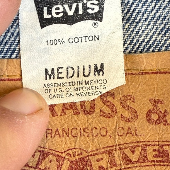 Levis 70598 4891 Denim Trucker Jacket Mens Medium Blue Vintage 90s Oversized - Picture 4 of 7